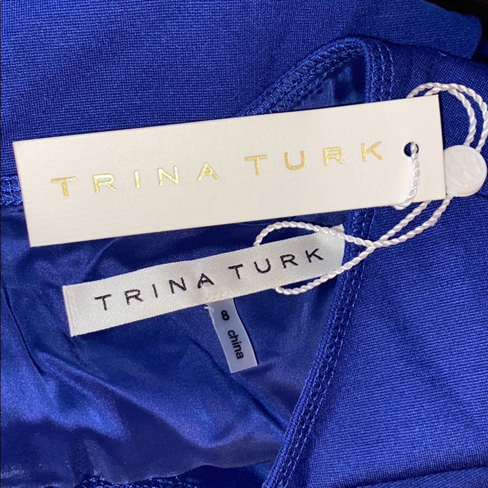 NWT Trina Turk Cobalt Blue Cutout Back Ponte Dress - Picture 4 of 9